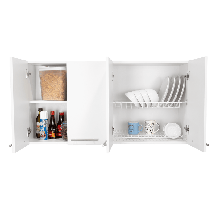 Gabinete Superior Frello 120, Blanco Nevado, con Cuatro Puertas Batientes  ZF