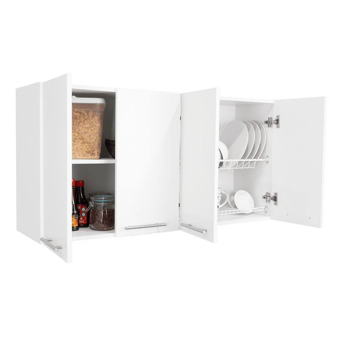 Gabinete Superior Frello 120, Blanco Nevado, con Cuatro Puertas Batientes  ZF