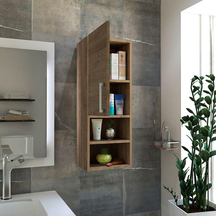Gabinete de Baño Apolis, Fresno Europeo, con Espacio Para Guardar Objetos de Aseo Personal
