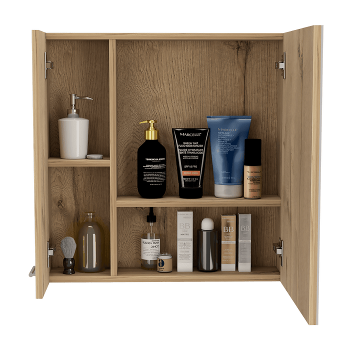 Gabinete de Baño Depp, Café Claro, con Puerta Espejo y Dos Entrepaños  ZF
