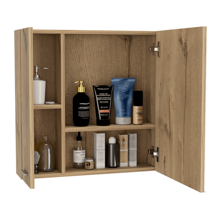 Gabinete de Baño Depp, Café Claro, con Puerta Espejo y Dos Entrepaños  ZF