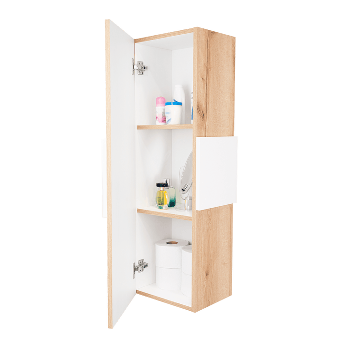 Gabinete de Baño Picasso, Blanco y Café Claro, con Espacio Para Guardar Objetos de Aseo  ZF