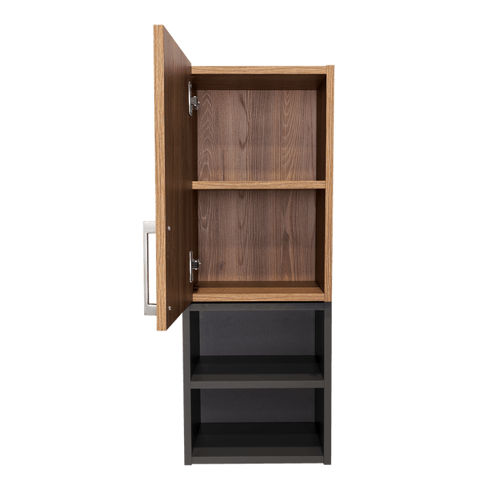 Gabinete de Baño Oporto, Miel y Plata Oscuro, con espacio para guardar objetos de aseo personal