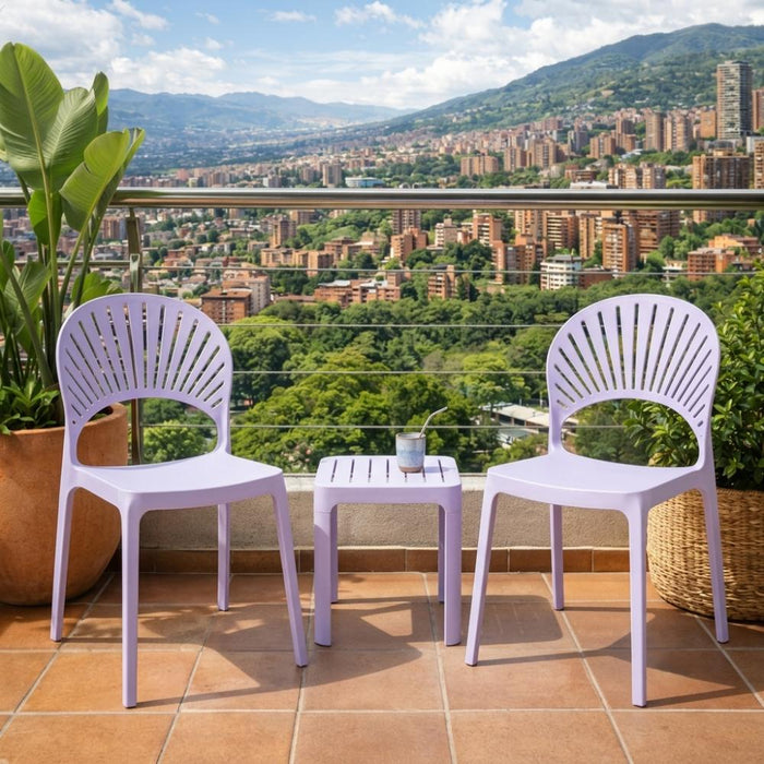 Silla Paraíso, Color Lila, con Espaldar y Diseño Moderno