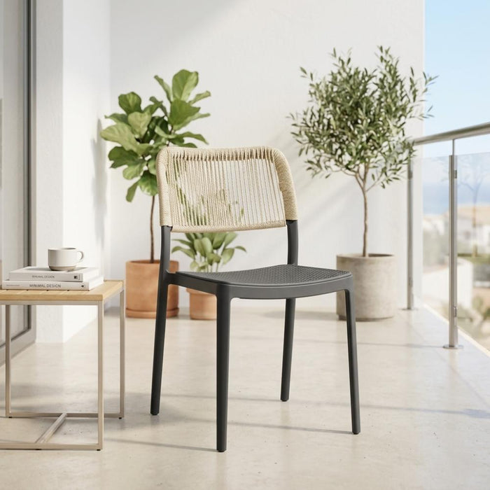 Silla Austin, Color Negro, con Espaldar Tejido