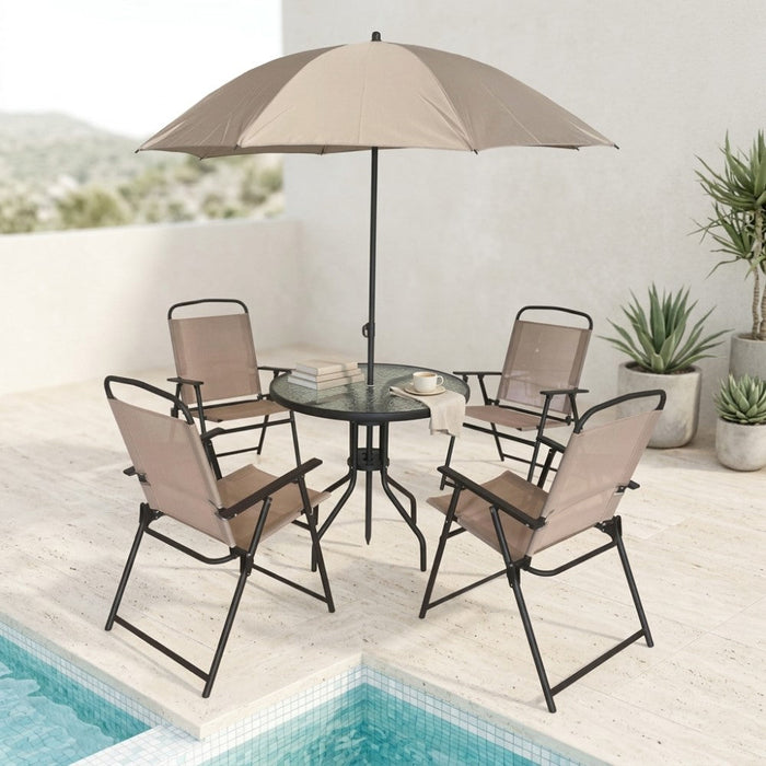 Sala de Terraza Jardin, Beige, Incluye Sombrilla