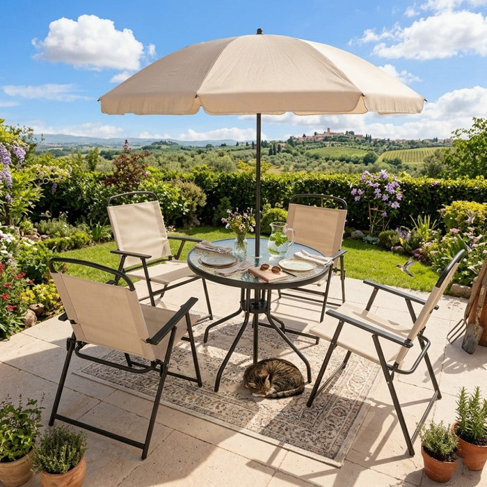 Sala de Terraza Jardin, Beige, Incluye Sombrilla
