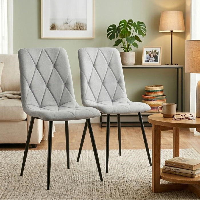Silla de Comedor Napoles, Gris, con Espaldar y Diseño Moderno