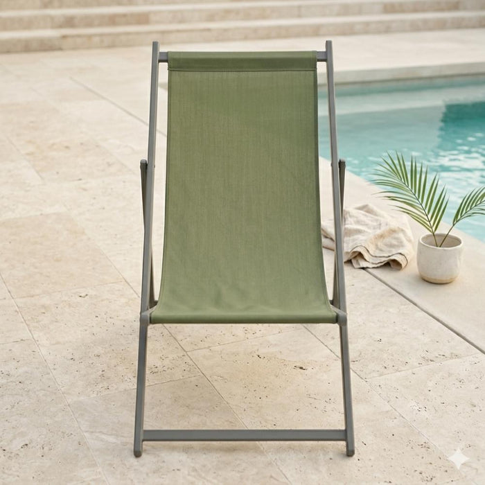Silla Plegable Reclinable Kenya, Verde, con Tres Posiciones