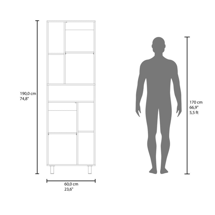 Alacena Bryce, Blanco Kronos, con manijas metálicas y con gran espacio de almacenamientos ZF
