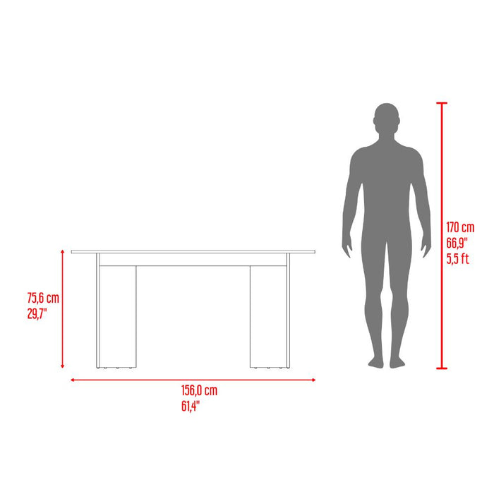 Mesa Para Comedor Bangok, Fresno Europeo, con diseño practico y funcional, No incluye Sillas
