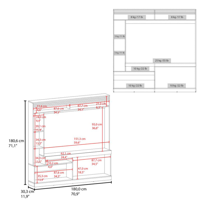 Mesa Para Tv Roy, Nogal Europeo, con Espacio Para Televisor de 50 Pulgadas ZF