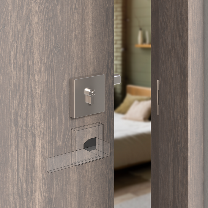 Cerrojo premium puerta principal escudo cuadrado llave-mariposa