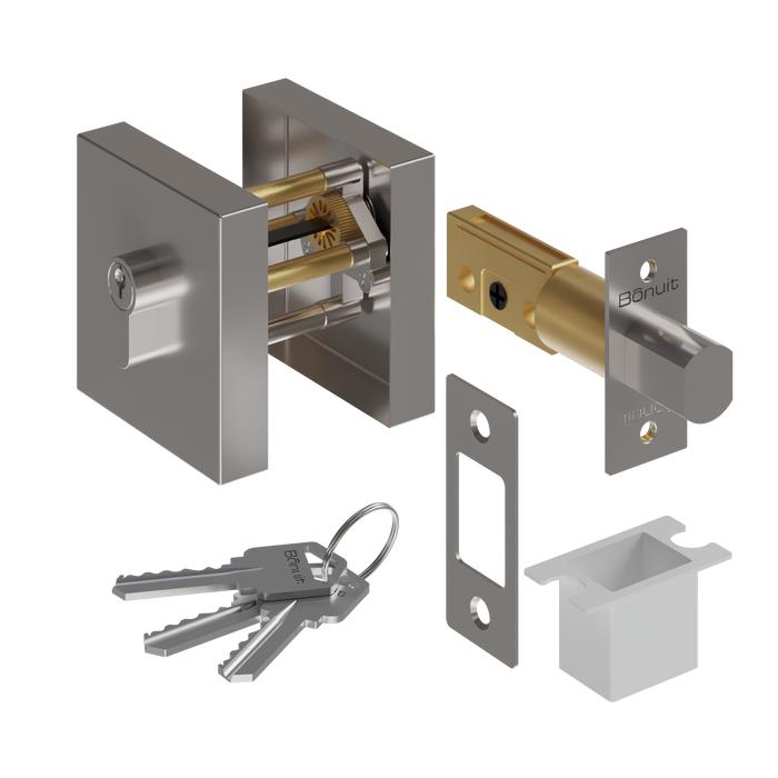 Cerrojo premium puerta principal escudo cuadrado llave-mariposa