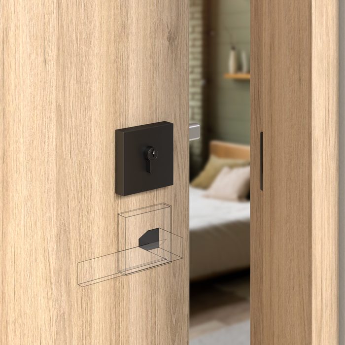 Cerrojo premium puerta principal escudo cuadrado llave-mariposa