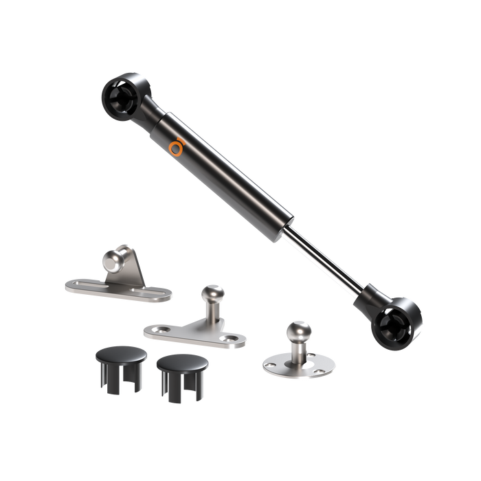 Brazo neumático hidráulico mini estándar gris o negro para puertas livianas