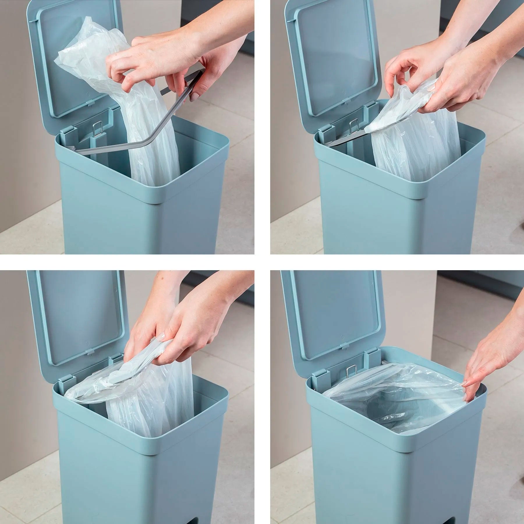 Basurero con pedal trium color plomo 6 litros