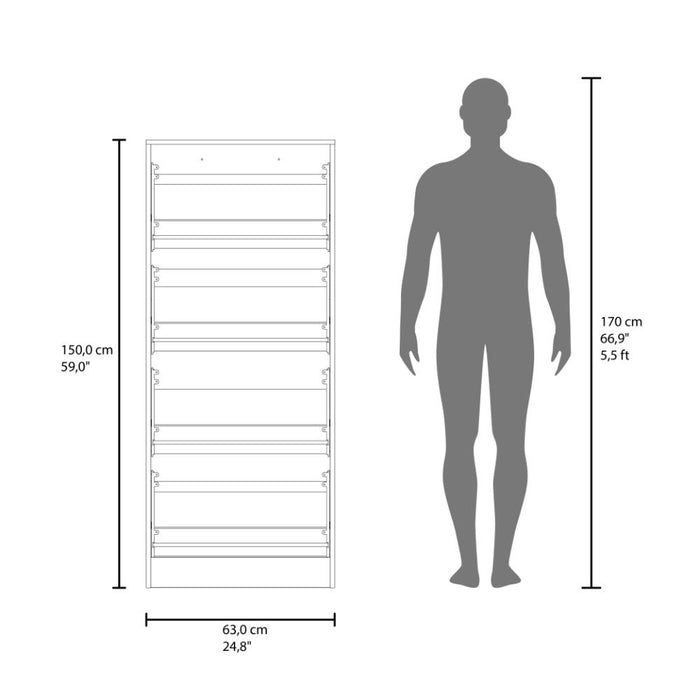 Zapatero Inola, Blanco, Con cuatro puertas abatibles ZF