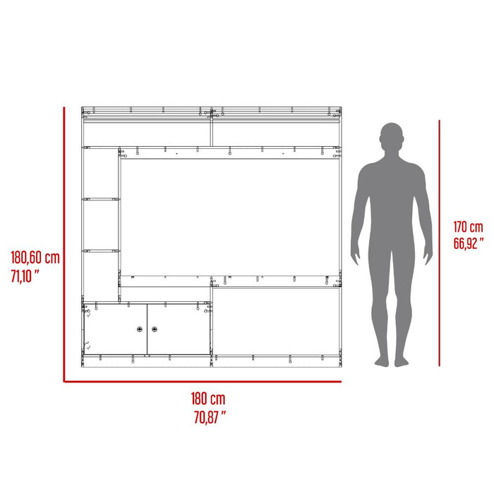 Mesa Para Tv Roy, Capri y Fresno Europeo, con Espacio Para Televisor de 55 Pulgadas