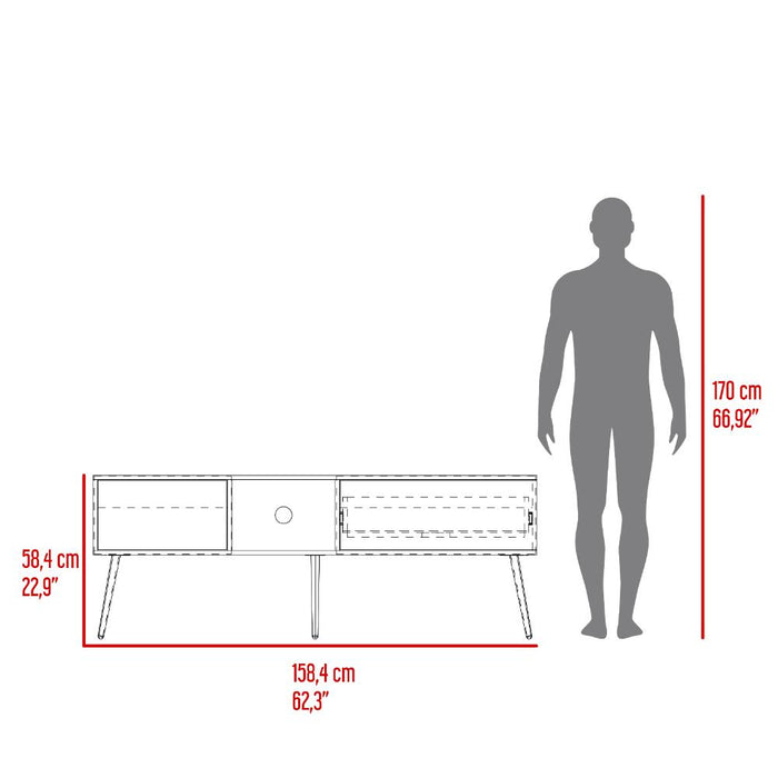 Mesa Para Tv Toronto, Milan y Plata Oscuro, Para Televisor Hasta 70 Pulgadas