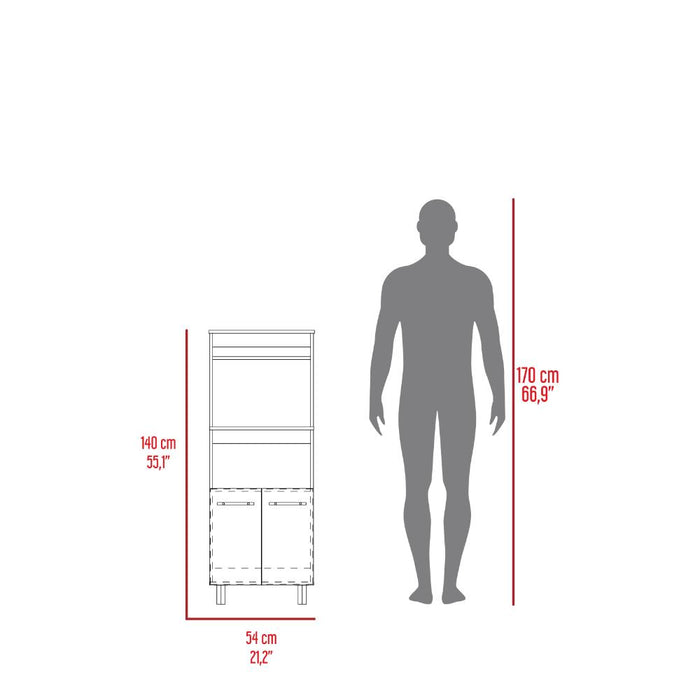 Modulo Microondas Brisan, Blanco Duqueza y Positano, con gran capacidad de almacenamiento