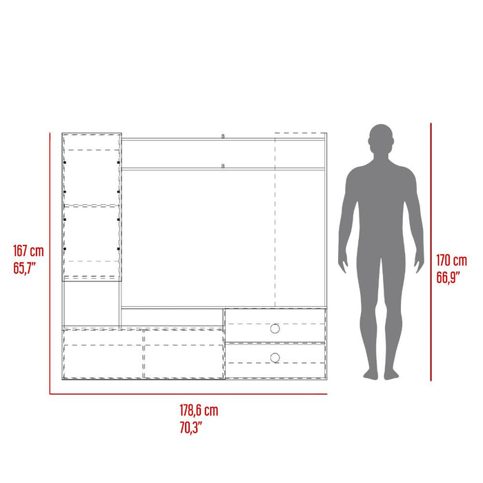 Mesa Para Tv Nocli, Capri y Nogal Europeo, Para Televisor Hasta 60 Pulgadas