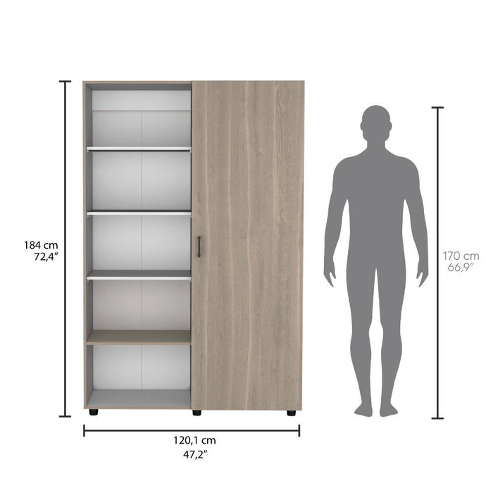 Closet Eco, Positano y Blanco, Pequeño Con Amplios Eespacios Para Guardar Ropa
