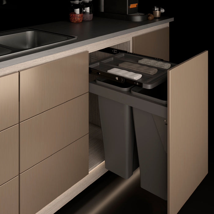 Basurero extraíble cierre lento doble