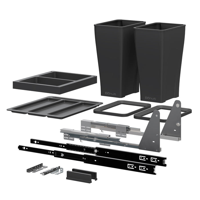 Basurero extraíble cierre lento doble