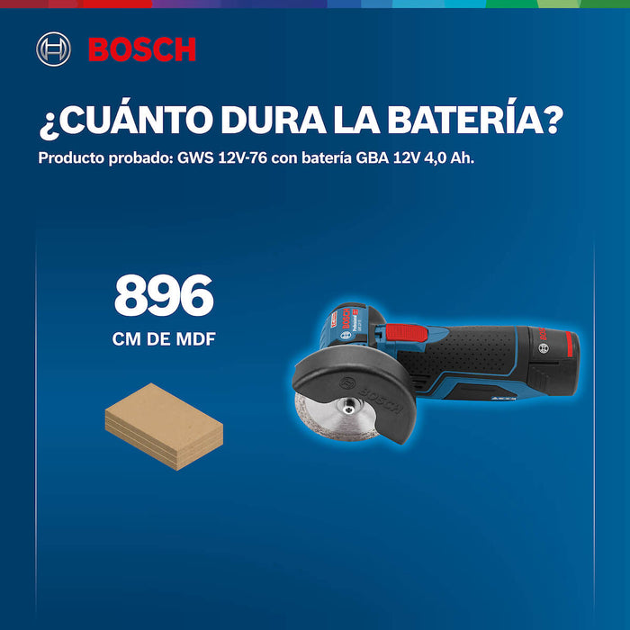 Pulidora 3" inalámbrica  12V GWS 12V-76, Sin Bateria/Sin cargador  Brushless Bosch