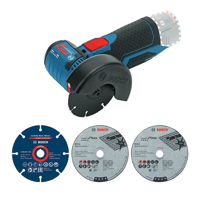 Pulidora 3" inalámbrica  12V GWS 12V-76, Sin Bateria/Sin cargador  Brushless Bosch