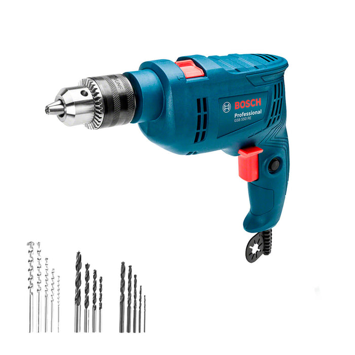 Taladro percutor 1/2" 550W +14 acc GSB 550 Bosch