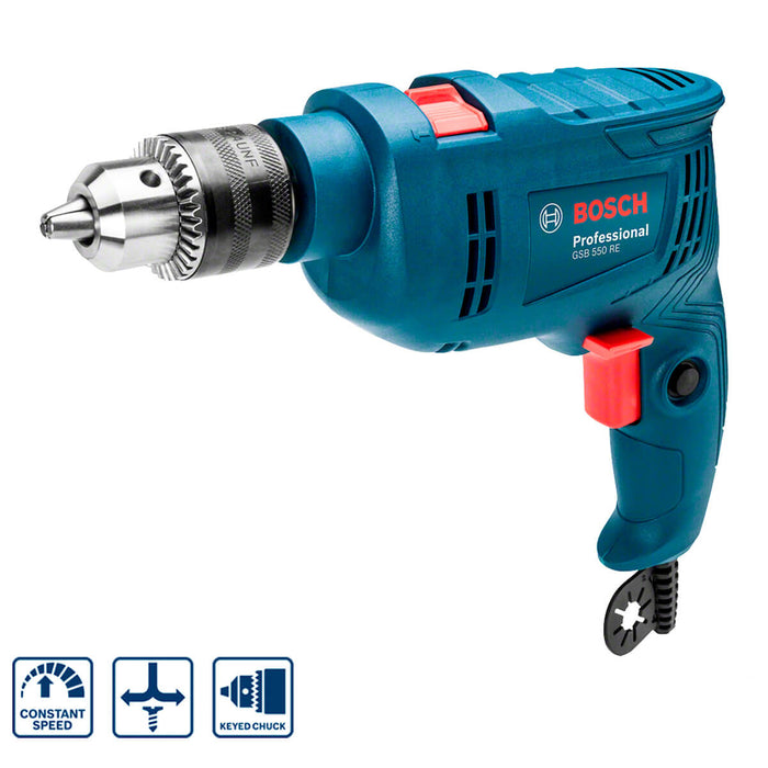 Taladro percutor 1/2" 550W +14 acc GSB 550 Bosch