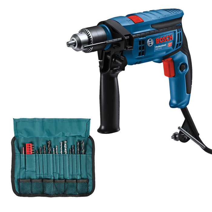 Taladro percutor 1/2" industrial de 750W + 23 acc marca Bosch