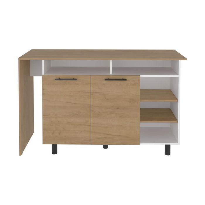 Barra de Cocina Corsia, Kronos Fresno y Kronos Blanco, con Dos Puertas Abatibles  ZF