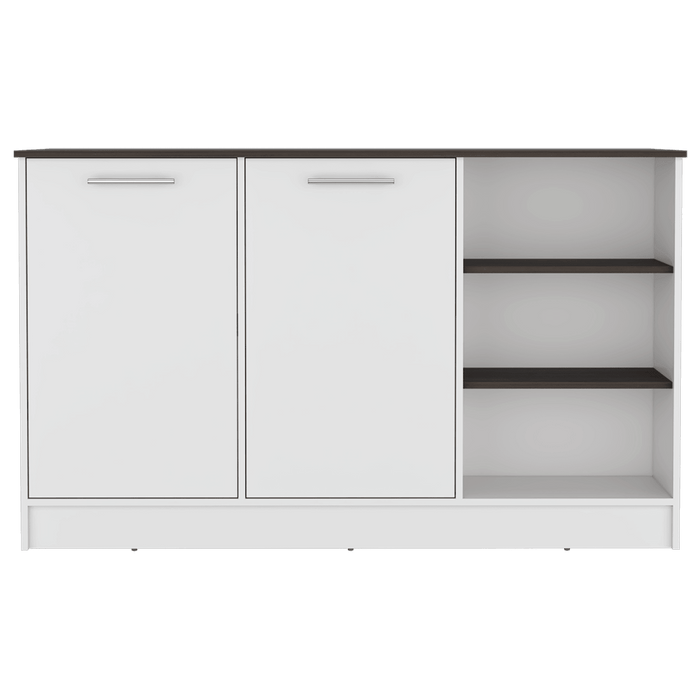 Barra de Cocina Ginger, Blanco y Milan, contiene tres entrepaños para guardar objetos de cocina