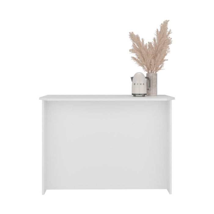 Barra de Cocina Diamante, Kronos Blanco con Entrepaños ZF