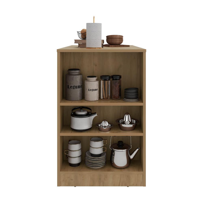 Barra de Cocina Portre, Kronos Fresno, con Amplia Superficie En La Mesa ZF