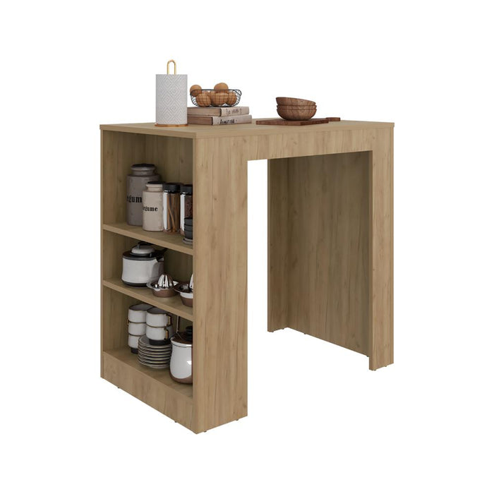 Barra de Cocina Portre, Kronos Fresno, con Amplia Superficie En La Mesa ZF