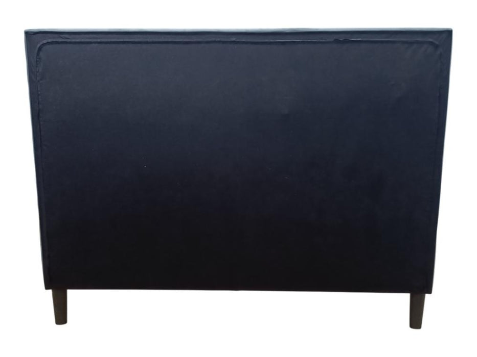 Cama Doble Vertex, Gris Oscuro, Madera roble tapizada