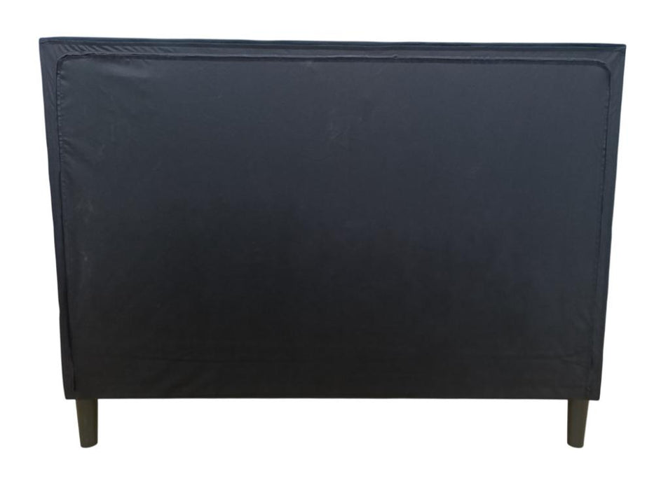 Cama Doble Majestic, Negro, Madera roble tapizada