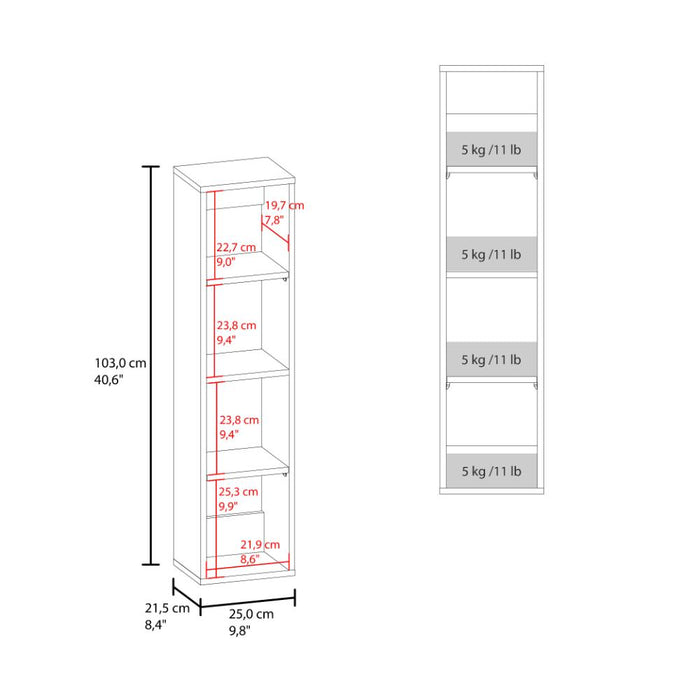 Alacena de Pared Pequeño Minimalista, Blanco, sin puertas, para implementos de aseo ZF
