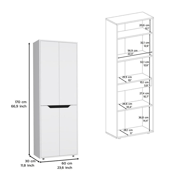 Alacena Gerg, Blanco y Wengue, con espacio para guardar insumos y utensilios de cocina ZF