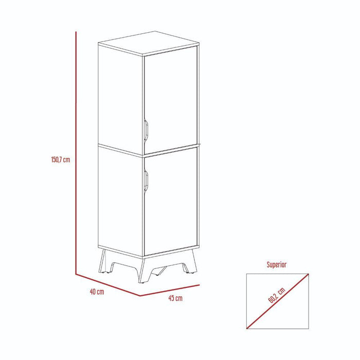 Alacena Aqua, Café Claro y Blanco, con dos Puertas Abatibles