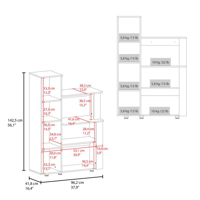 Alacena Multiusos Aldan, Blanco Kronos, con 3 Entrepaños y 3 Puertas ZF