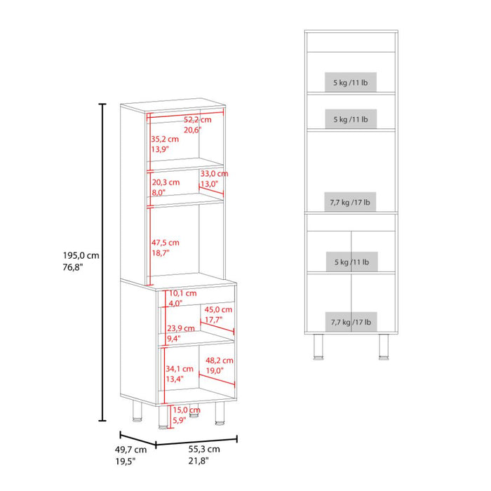 Módulo Microondas Austin, Kronos y Fresno Europeo, Con dos puertas abatibles y variedad de entrepaños ZF