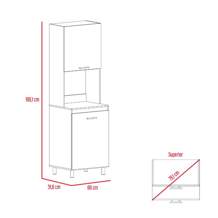 Alacena Gante, Beige y Nevado, con  amplios espacios para almacenamiento
