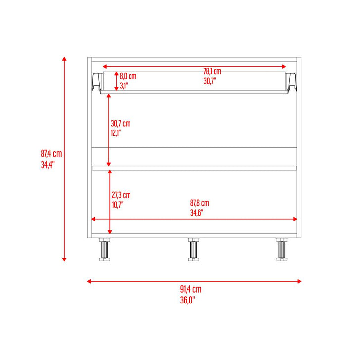 Gabinete Inferior, Bosso, Blanco Perla, No incluye puertas