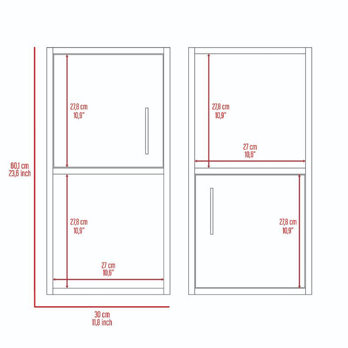 Gabinete de Baño Aqua 4, Bardolino, con Puerta Abatible X2