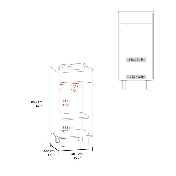 Mueble Para Lavamanos Betel, Blanco, Incluye Lavamanos Plastiglas Floresta 40 ZF